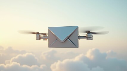 Floating Envelope on Neutral Background
