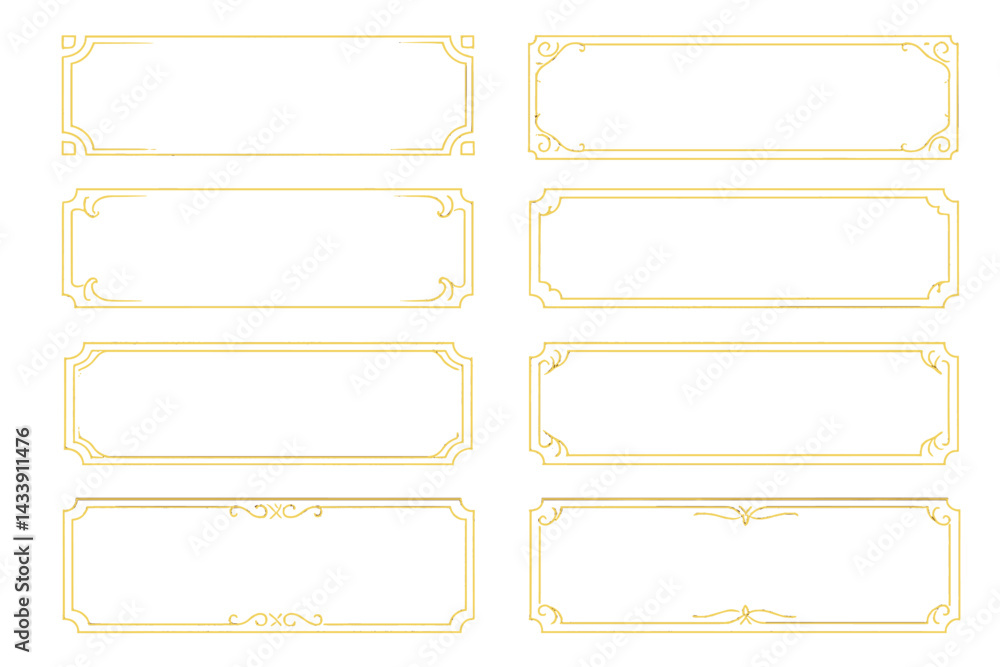 Poster elegant icon set of decorative frames suitable for various design projects and creative applications