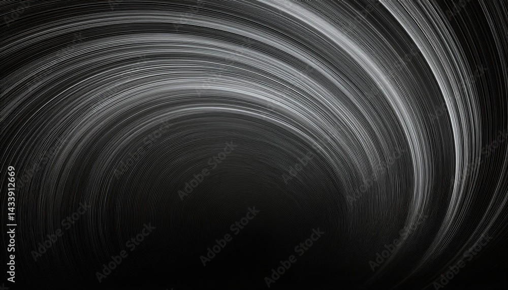 Poster dynamic swirling motion abstract visual art digital artwork dark background close-up perspective con