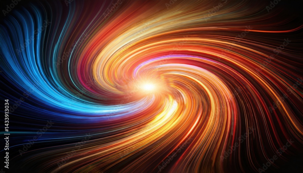 Poster dynamic swirling colors of light and energy abstract visual art digital artwork vibrant environment 