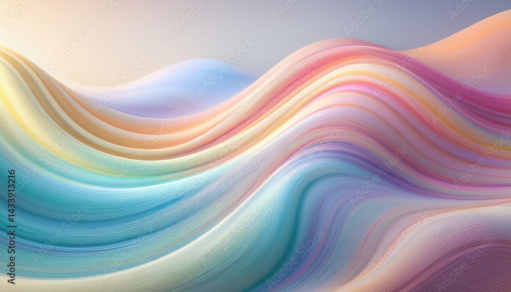 Poster dynamic flowing waves of color abstract art digital design soft gradient environment aesthetic viewp