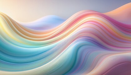 Fototapeta premium Dynamic flowing waves of color abstract art digital design soft gradient environment aesthetic viewpoint visual harmony