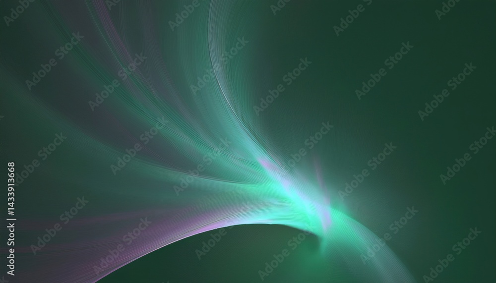 Poster dynamic flow of light waves abstract digital art modern design ethereal setting close-up view concep