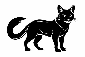 sand cat sihouette black vector