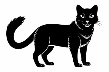 sand cat sihouette black vector