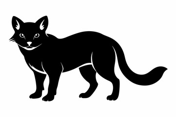 sand cat sihouette black vector