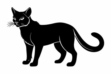 sand cat sihouette black vector
