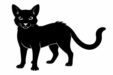 sand cat sihouette black vector