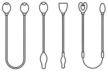 catheters urinary patient care Line art