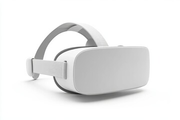 Virtual reality glasses are shown isolated on a white monochrome background, presented as a 3D render