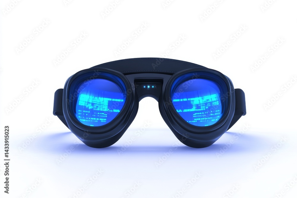 Poster the concept of virtual reality technologies is depicted with components of a modern vr headset again