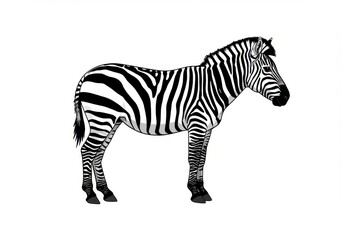 Naklejka premium Zebra standing on white surface