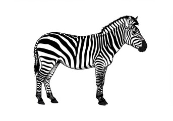 Obraz premium Standing zebra with black stripes