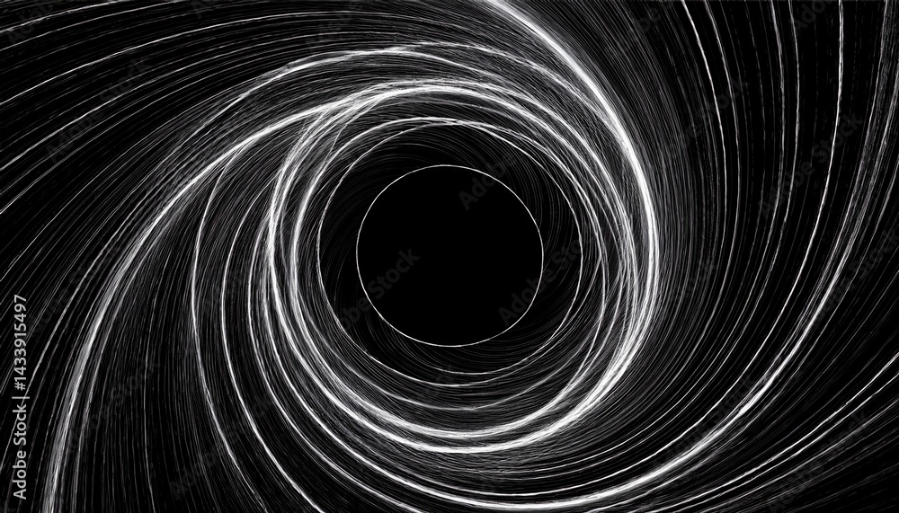 Poster exploring the mysterious spiral of a black hole space digital art cosmic environment abstract viewpo