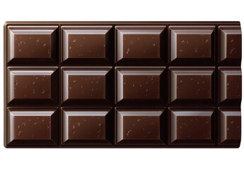 Obraz premium Delicious dark chocolate bar sweet treat indulgent dessert tasty brown on transparent background