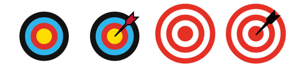Archery target with arrow.