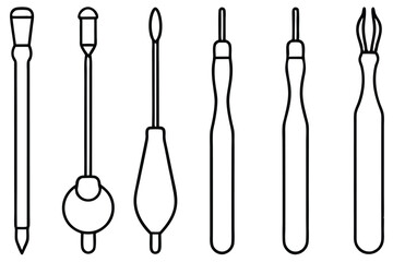 Central line cathete placement procedure Line art