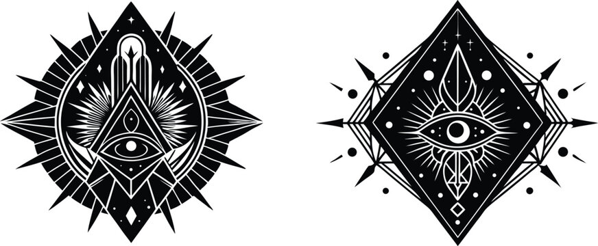 This minimalist design brings a mysterious, esoteric vibe to any project