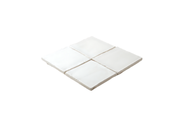 White ceramic tiles arranged in square pattern on transparent background