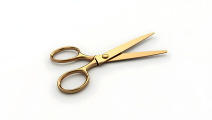 gold scissors isolated on white background