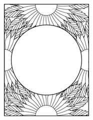Obraz premium Flowers Circle Adult Coloring Pages