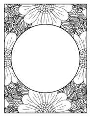 Obraz premium Flowers Circle Adult Coloring Pages