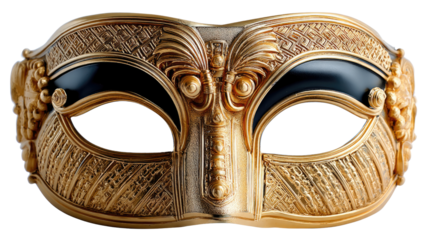 Golden Venetian Mask: A beautifully crafted Venetian mask, with intricate gold detailing, black accents, and an air of mystery. perfect for masquerade balls.