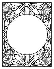 Flowers Circle Adult Coloring Pages
