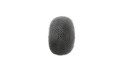 Isolated fingerprint pattern on a transparent background showing unique identification and security measures png