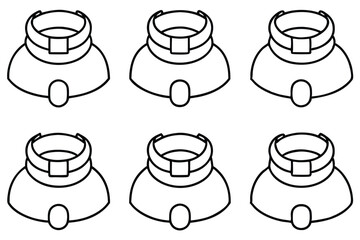 Cervical collars recovery gear Line art