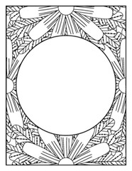 Flowers Circle Adult Coloring Pages