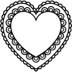 Romantic Lace Heart Line Art for Decor