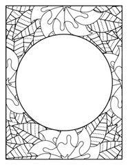 Obraz premium Flowers Circle Adult Coloring Pages