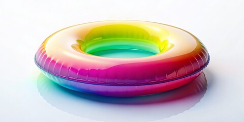 Vertical Swimming Ring, Isolated White Background - Clean Stock Photo