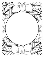 Flowers Circle Adult Coloring Pages