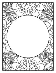 Flowers Circle Adult Coloring Pages