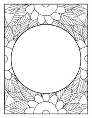 Obraz premium Flowers Circle Adult Coloring Pages