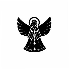 creative Silhouette Angel Singing Icon Vector Illustration 