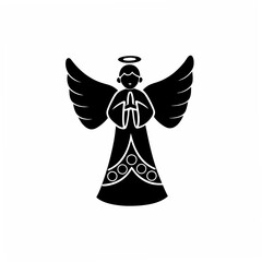 Fototapeta premium creative Silhouette Angel Singing Icon Vector Illustration 