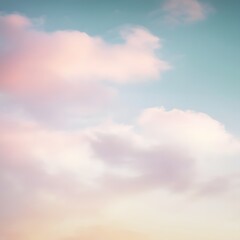 Obraz premium Soft Pastel Clouds Drift Across a Summer Sky in a Serene Gradient