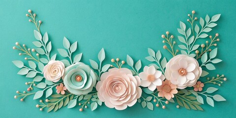 frame with flowers and fish