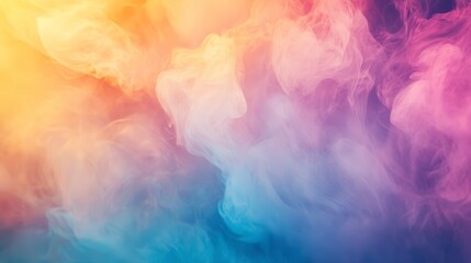 Obraz premium Abstract colorful smoke swirls, vibrant hues, pastel shades, dynamic texture background.