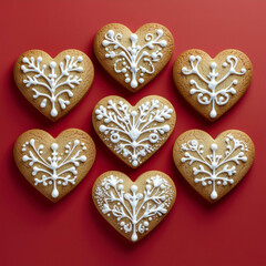 Fototapeta premium heart shaped gingerbread cookies