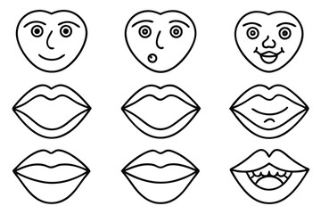 cheek blushing beauty line art