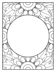 Flowers Circle Adult Coloring Pages