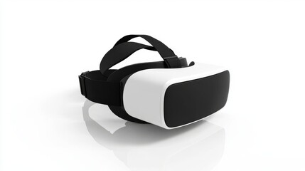 A transparent background showcases a headset for virtual reality