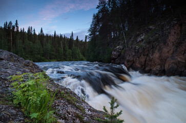 Long exposure of the rapids of Oulanka river, Finland
