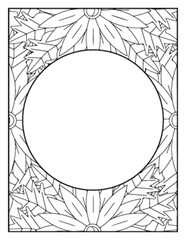 Flowers Circle Adult Coloring Pages