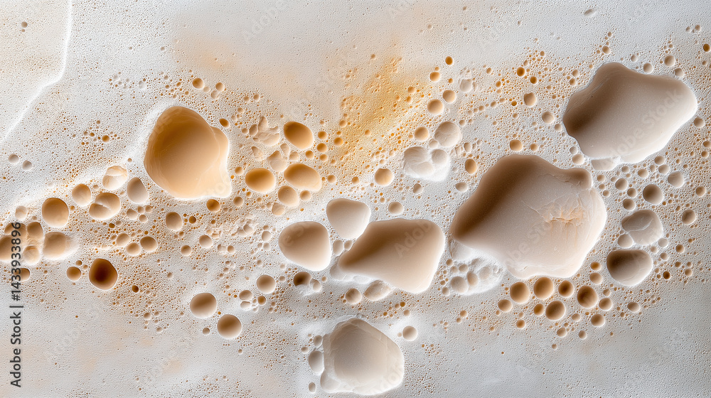 Poster unique patterns of bubbles forming on a textured surface