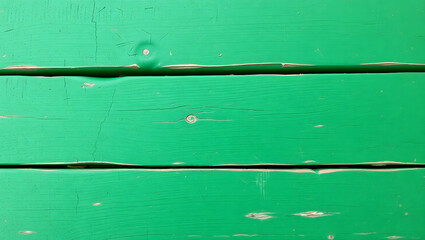 Fototapeta premium Green wooden planks with cracks